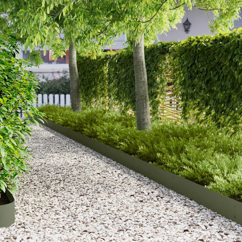 Vidaxl gazonrand 20 st 103 x 20 cm staal olijfgroen