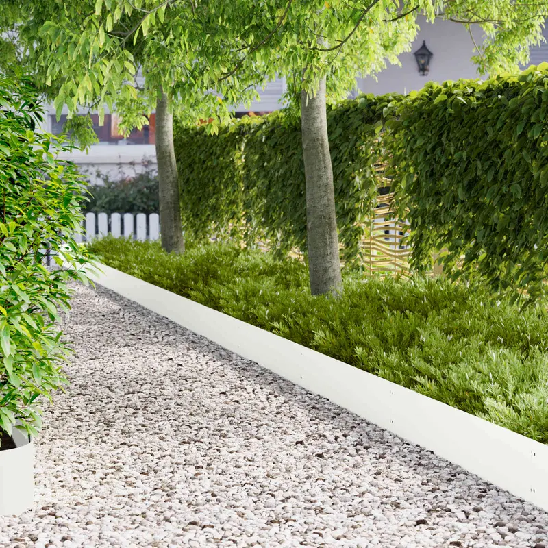 Vidaxl gazonrand 20 st 103 x 25 cm staal wit