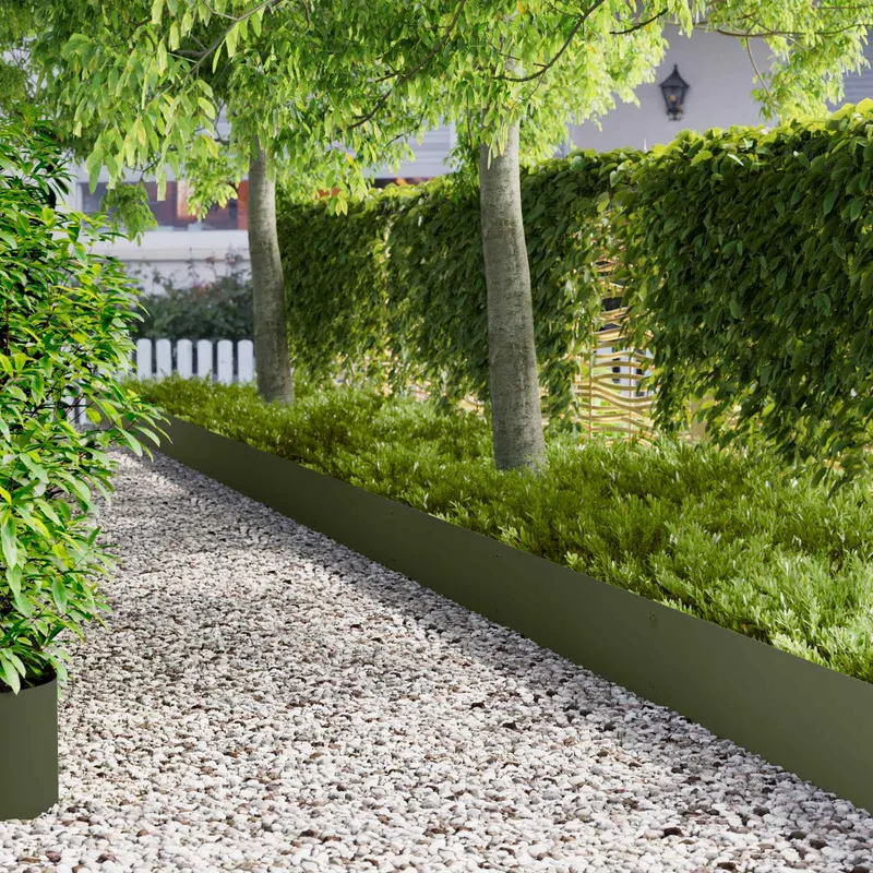 Vidaxl gazonrand 20 st 103 x 30 cm staal olijfgroen