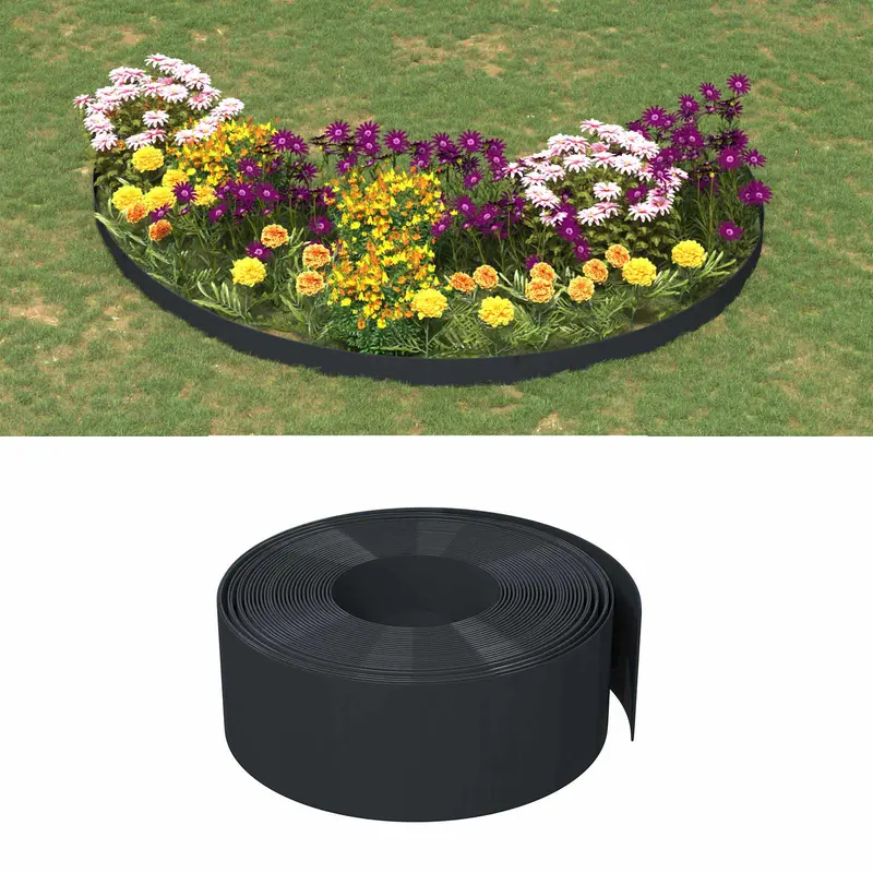 Vidaxl gazonrand 25 m 20 cm pe zwart
