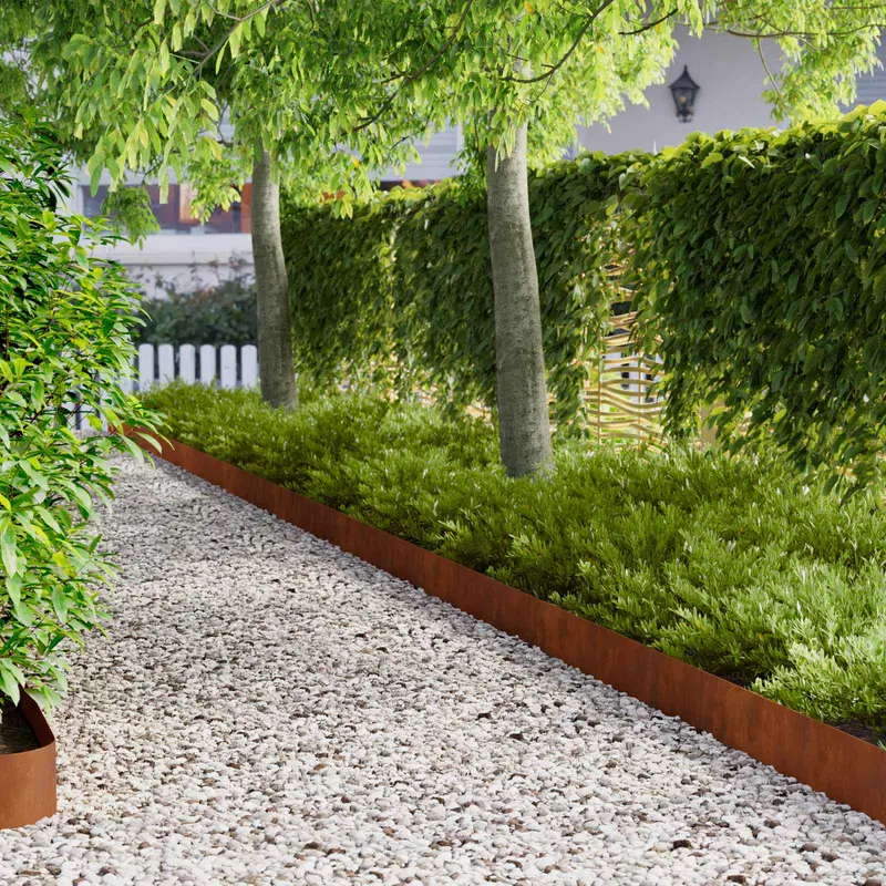 Vidaxl gazonrand 30 st 100 x 12 cm staal roestkleurig