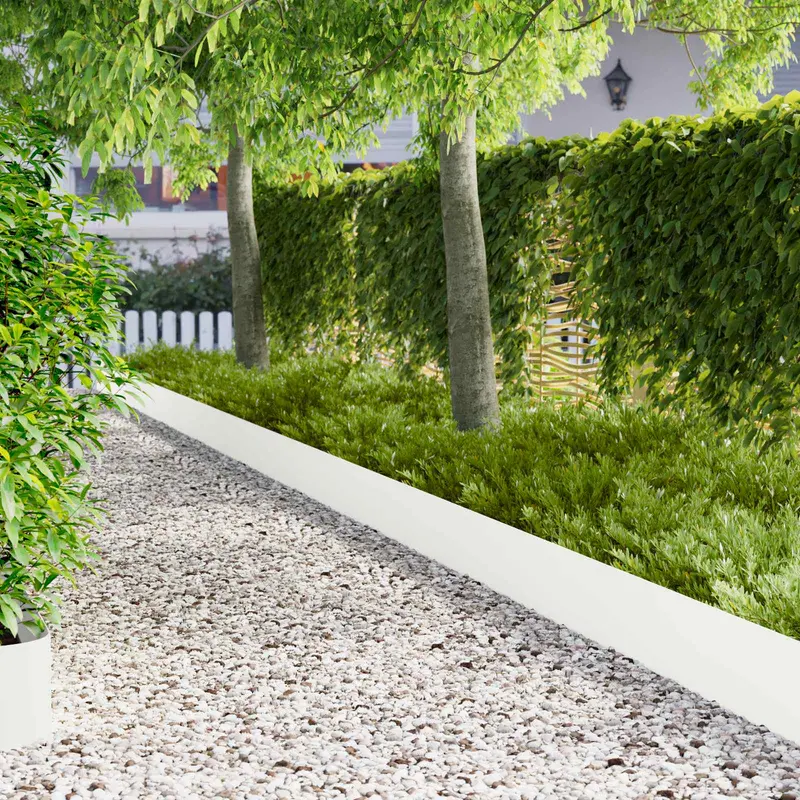 Vidaxl gazonrand 30 st 100 x 18 cm staal wit