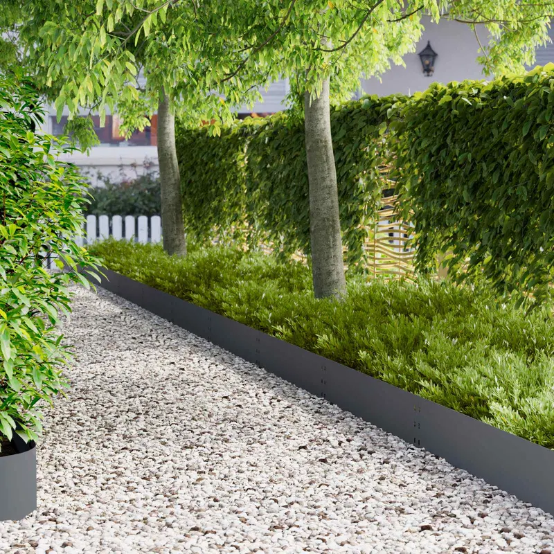 Vidaxl gazonrand 30 st 100 x 25 cm staal antracietkleurig