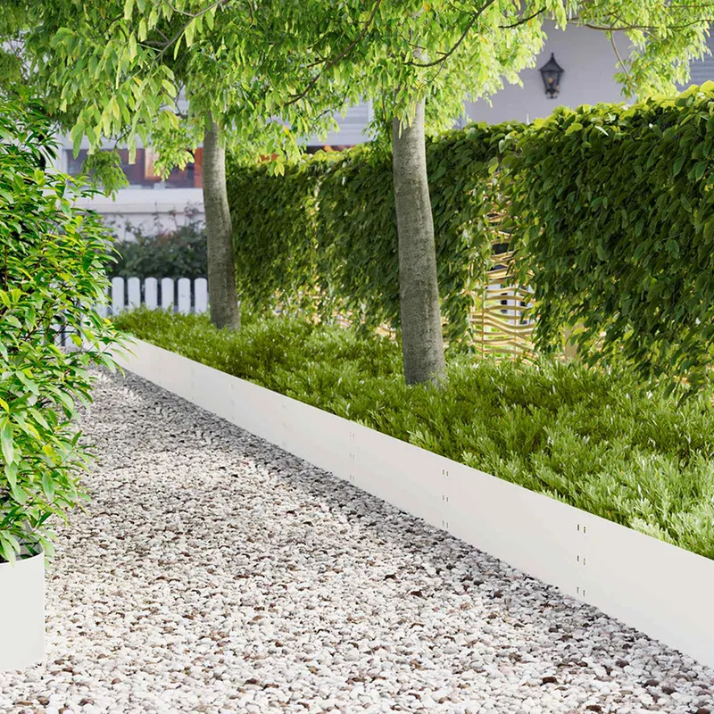 Vidaxl gazonrand 30 st 100 x 30 cm staal wit