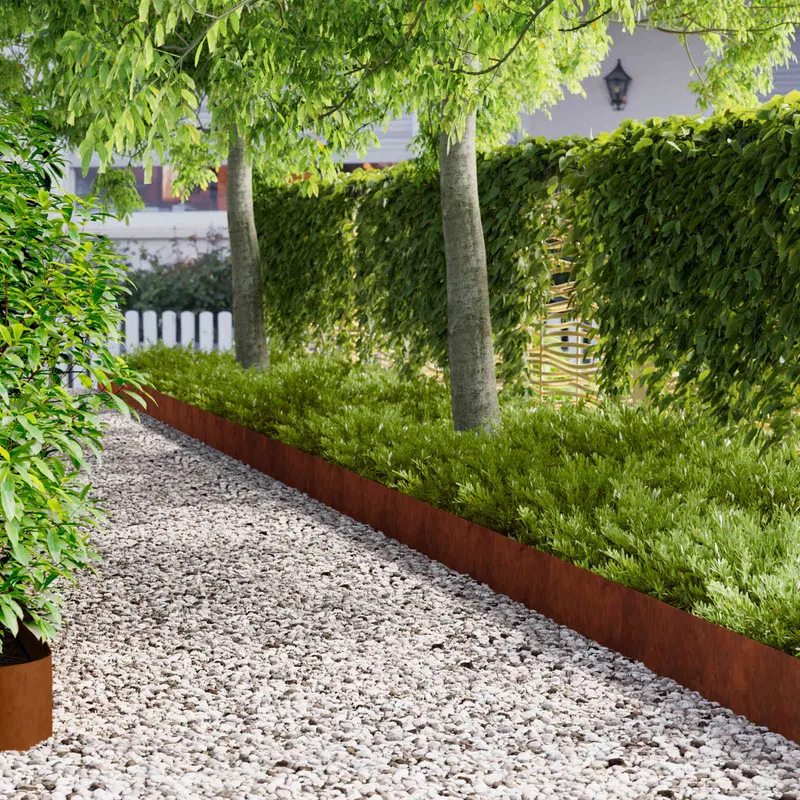 Vidaxl gazonrand 30 st 102 x 15 x 4 cm staal roestig