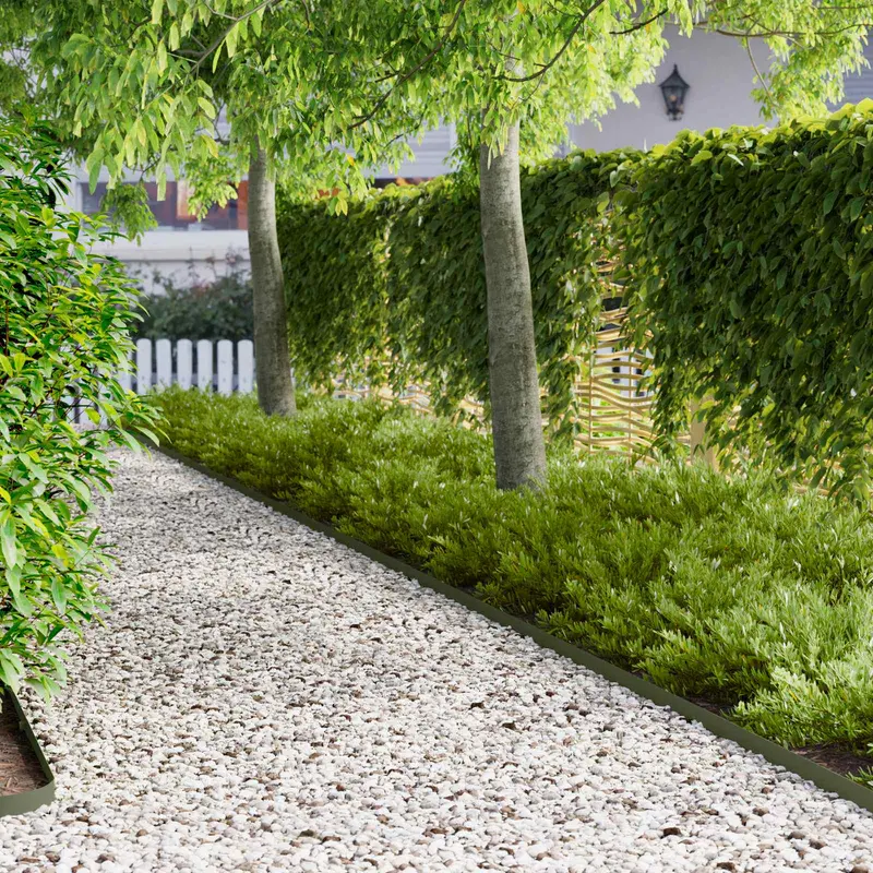 Vidaxl gazonrand 30 st 102 x 4 x 4 cm staal olijfgroen
