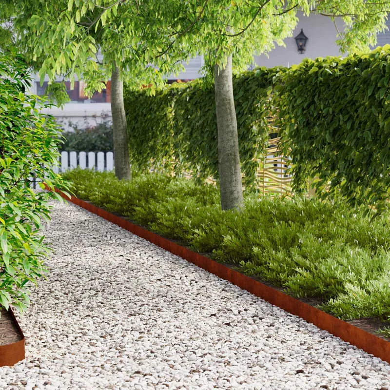 Vidaxl gazonrand 30 st 103 x 10 cm staal roestkleurig