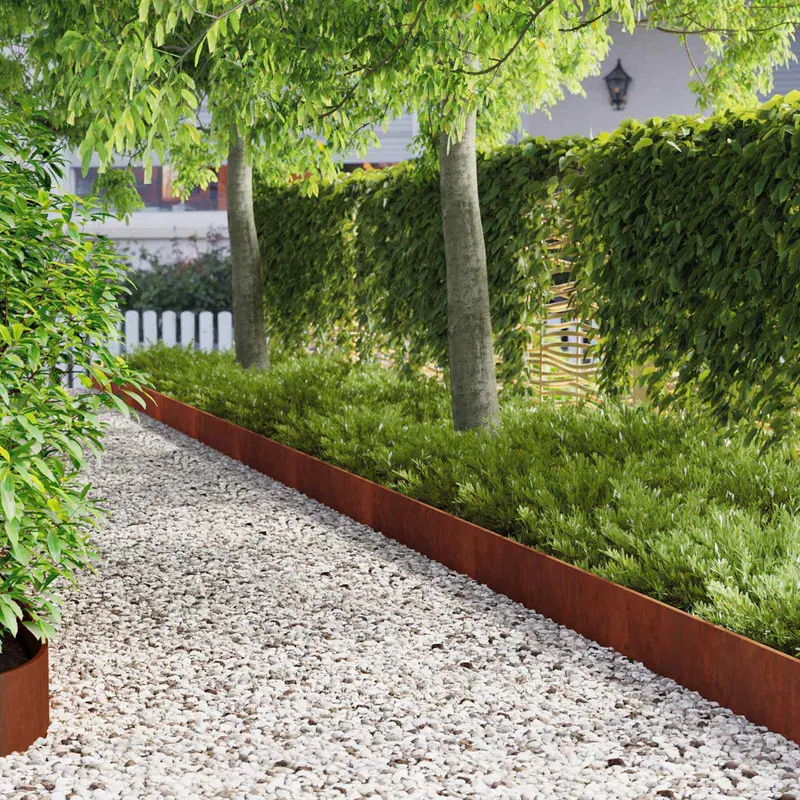 Vidaxl gazonrand 30 st 103 x 20 cm staal roestkleurig