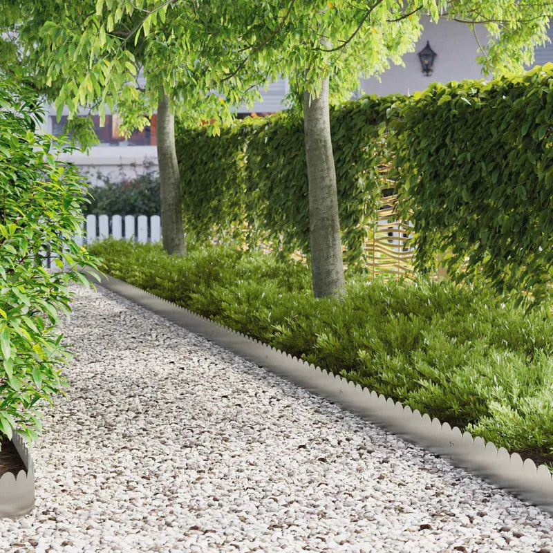 Vidaxl gazonrand 30 st 103 x 20 cm staal zilverkleurig