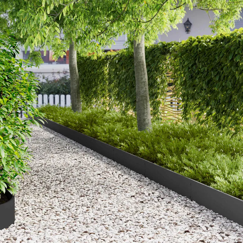 Vidaxl gazonrand 30 st 103 x 20 cm staal zwart