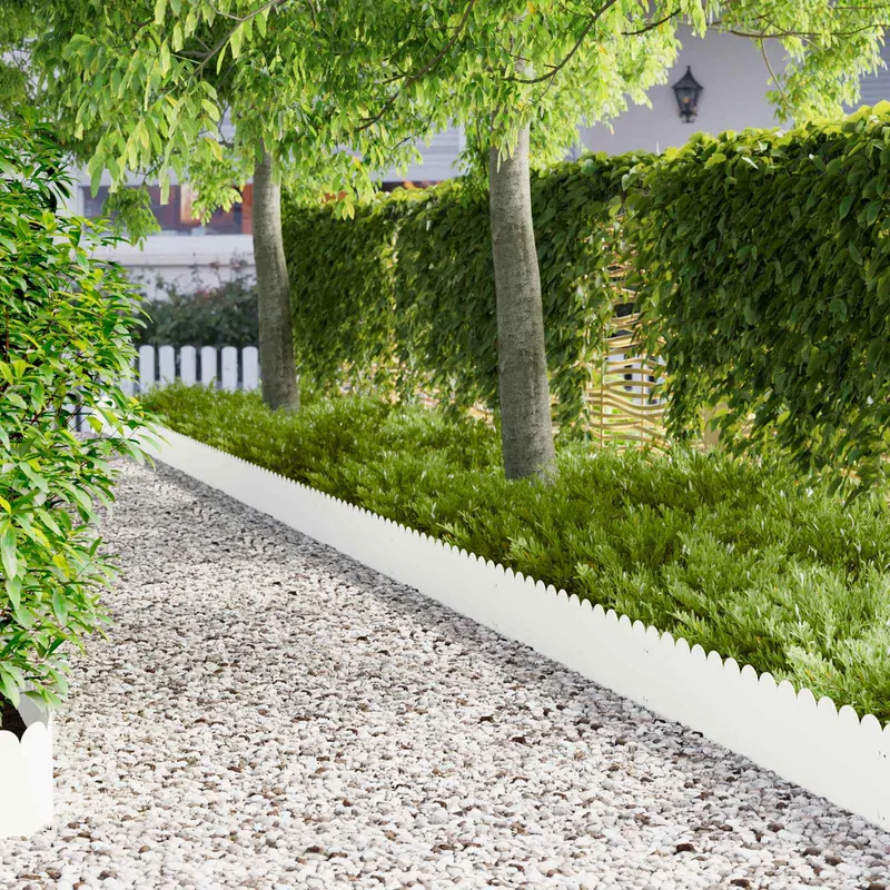 Vidaxl gazonrand 30 st 103 x 25 cm staal wit