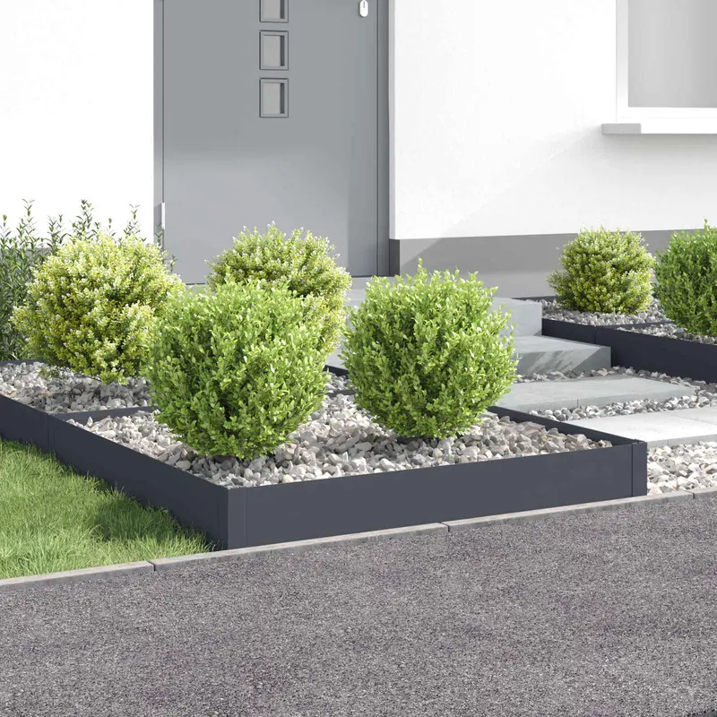 Vidaxl gazonrand 4 st 100 x 100 x 20 cm staal antracietkleurig