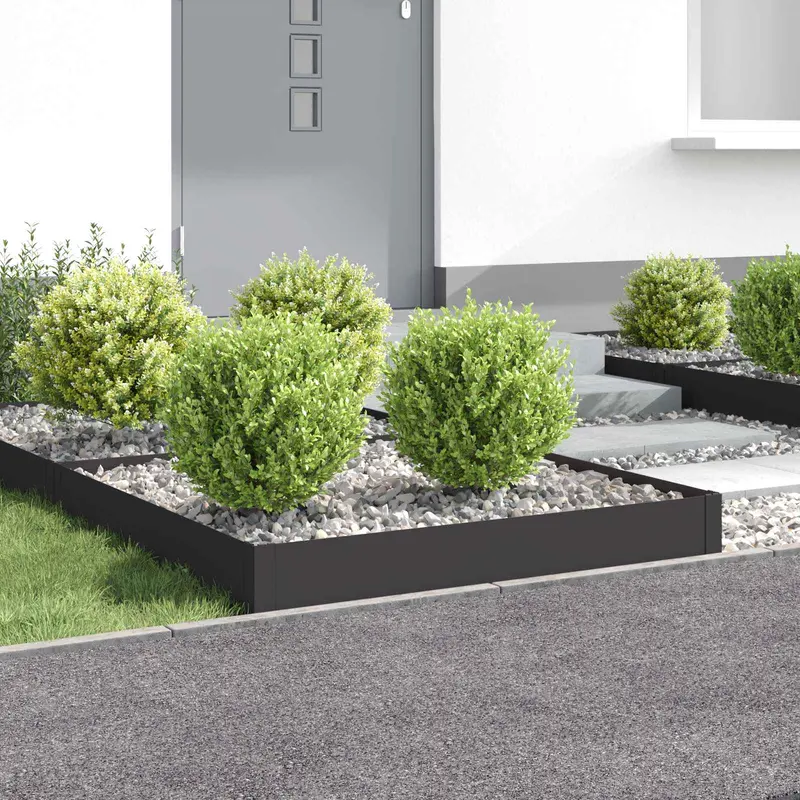 Vidaxl gazonrand 4 st 100 x 100 x 20 cm staal zwart