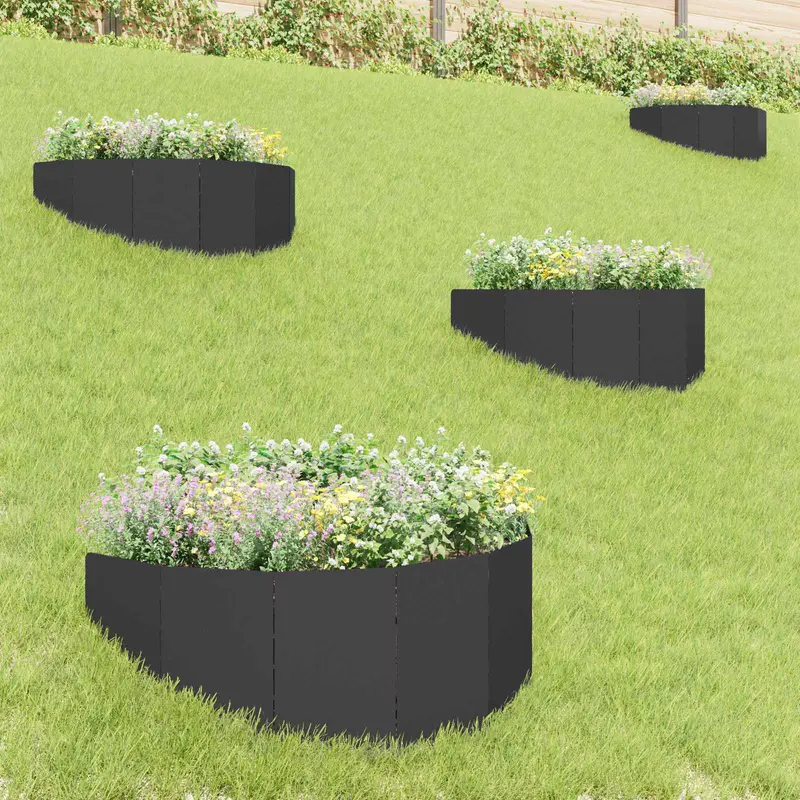 Vidaxl gazonrand 4 st 100 x 45 cm staal zwart