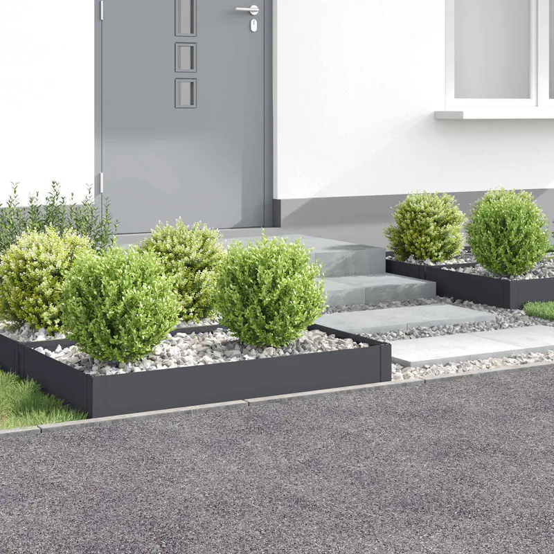 Vidaxl gazonrand 4 st 100 x 60 x 20 cm staal antracietkleurig