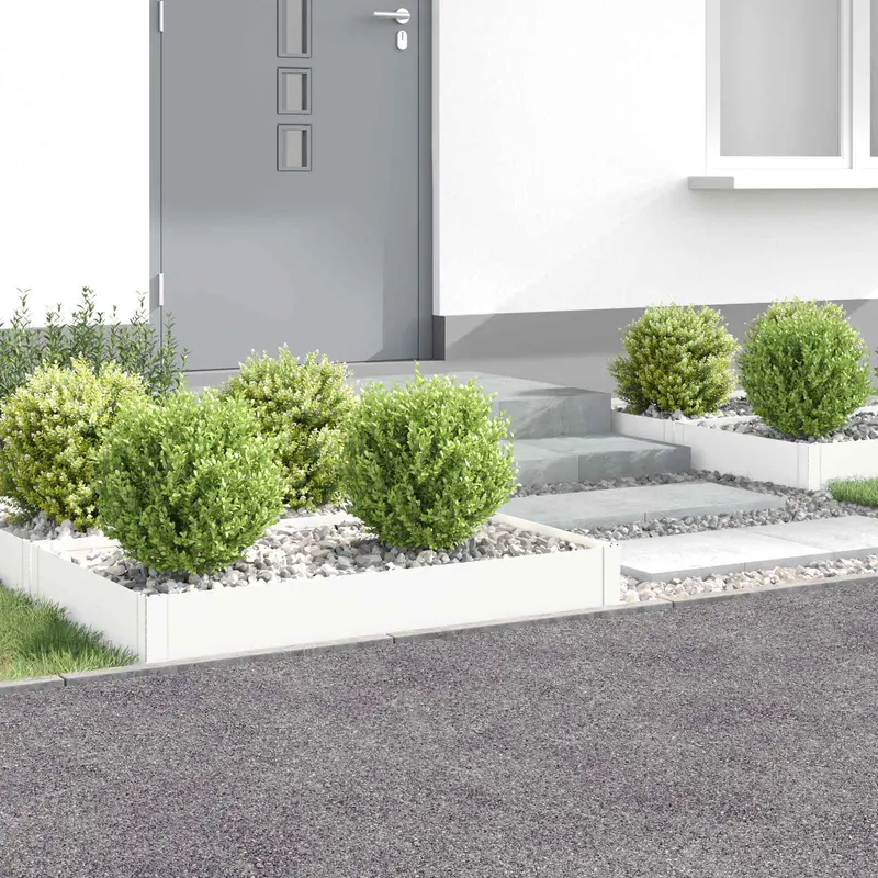 Vidaxl gazonrand 4 st 100 x 60 x 20 cm staal wit
