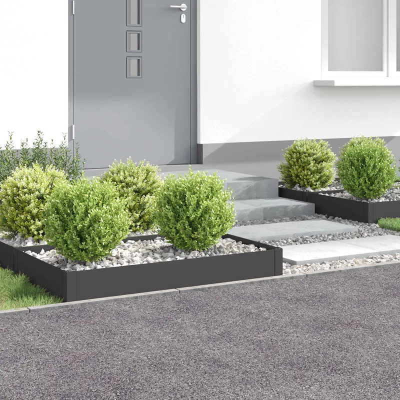 Vidaxl gazonrand 4 st 100 x 60 x 20 cm staal zwart