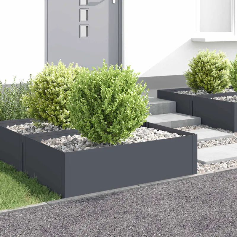 Vidaxl gazonrand 4 st 100 x 60 x 35 cm staal antracietkleurig