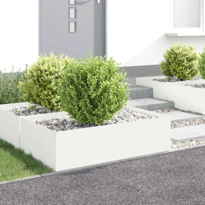 Vidaxl gazonrand 4 st 100 x 60 x 35 cm staal wit