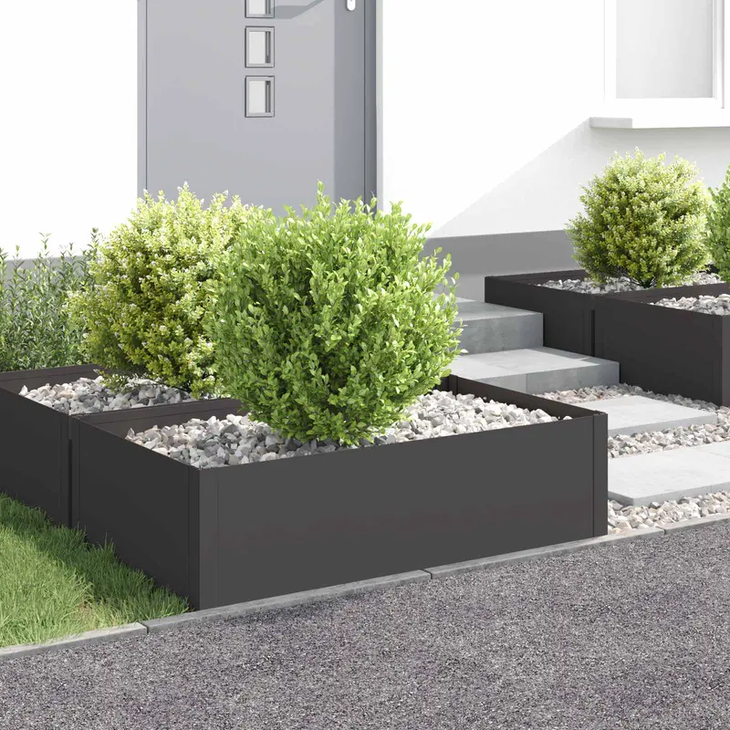Vidaxl gazonrand 4 st 100 x 60 x 35 cm staal zwart