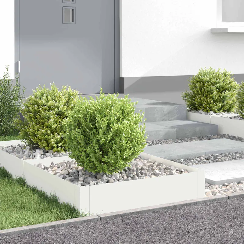 Vidaxl gazonrand 4 st 60 x 60 x 20 cm staal wit