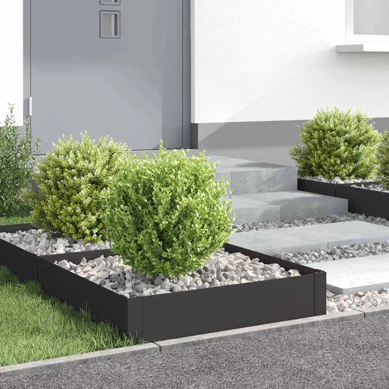 Vidaxl gazonrand 4 st 60 x 60 x 20 cm staal zwart