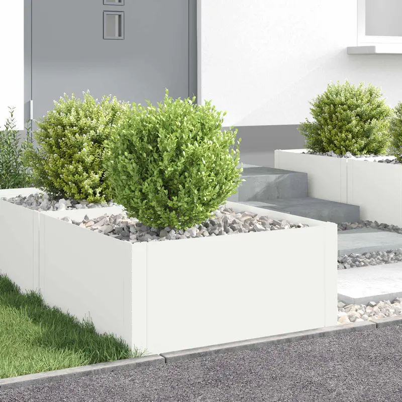Vidaxl gazonrand 4 st 60 x 60 x 35 cm staal wit