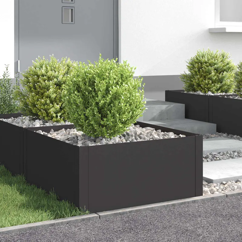 Vidaxl gazonrand 4 st 60 x 60 x 35 cm staal zwart