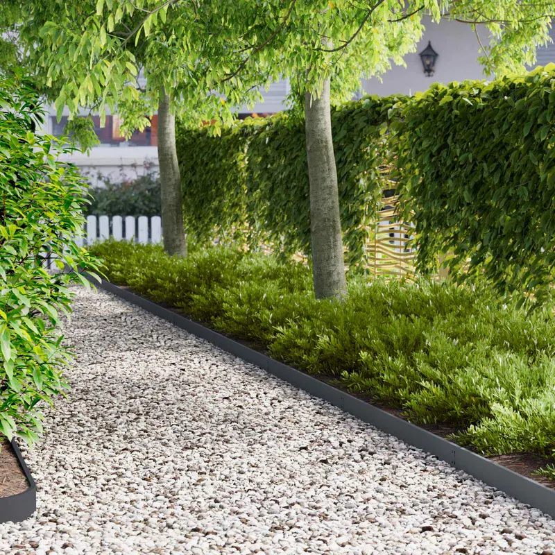Vidaxl gazonrand 50 st 103 x 10 cm staal antraciet