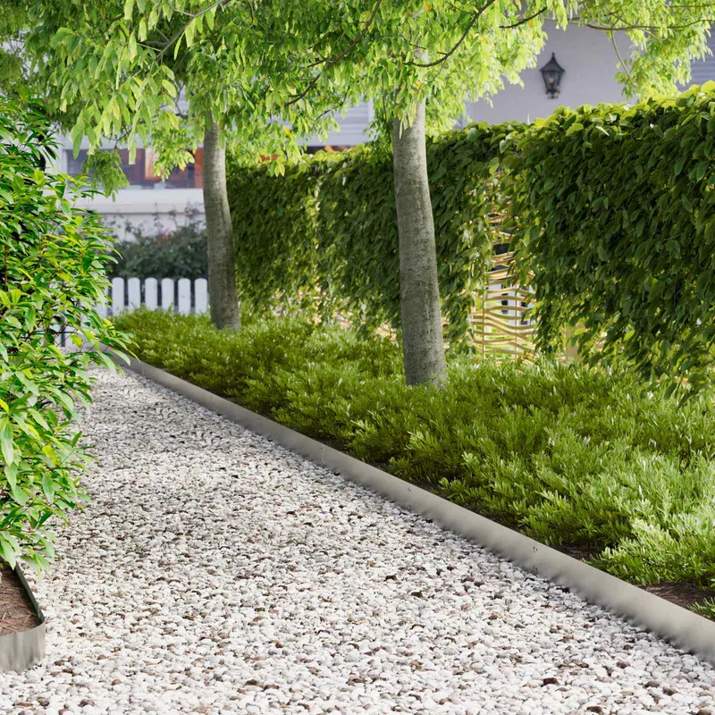 Vidaxl gazonrand 50 st 103 x 15 cm staal zilver