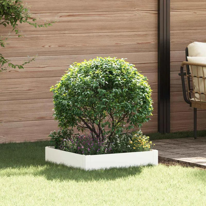 Vidaxl gazonrand 60 x 60 x 20 cm staal wit