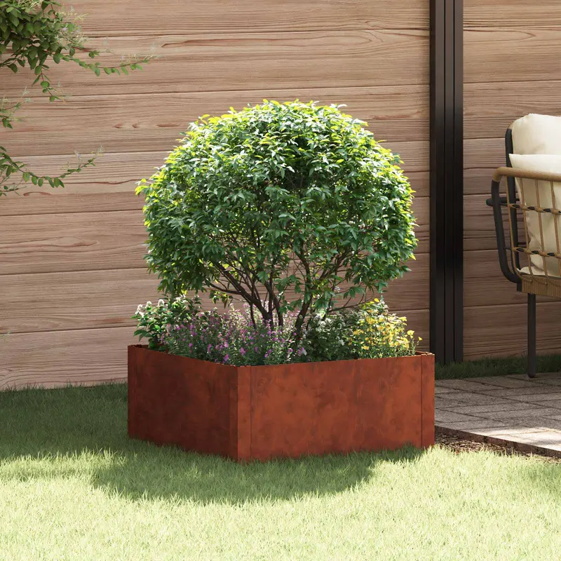 Vidaxl gazonrand 60 x 60 x 35 cm staal roestig