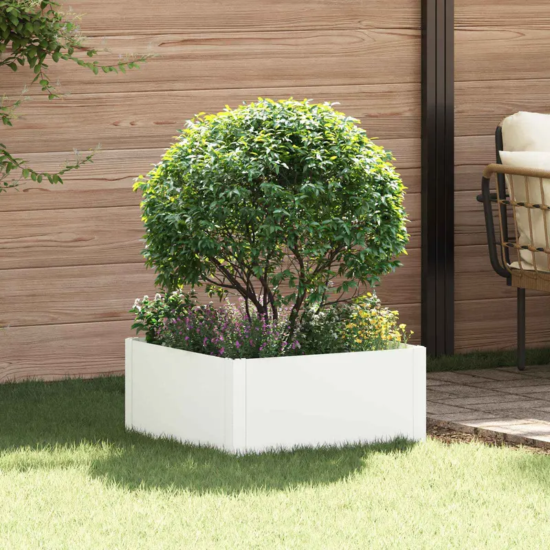 Vidaxl gazonrand 60 x 60 x 35 cm staal wit