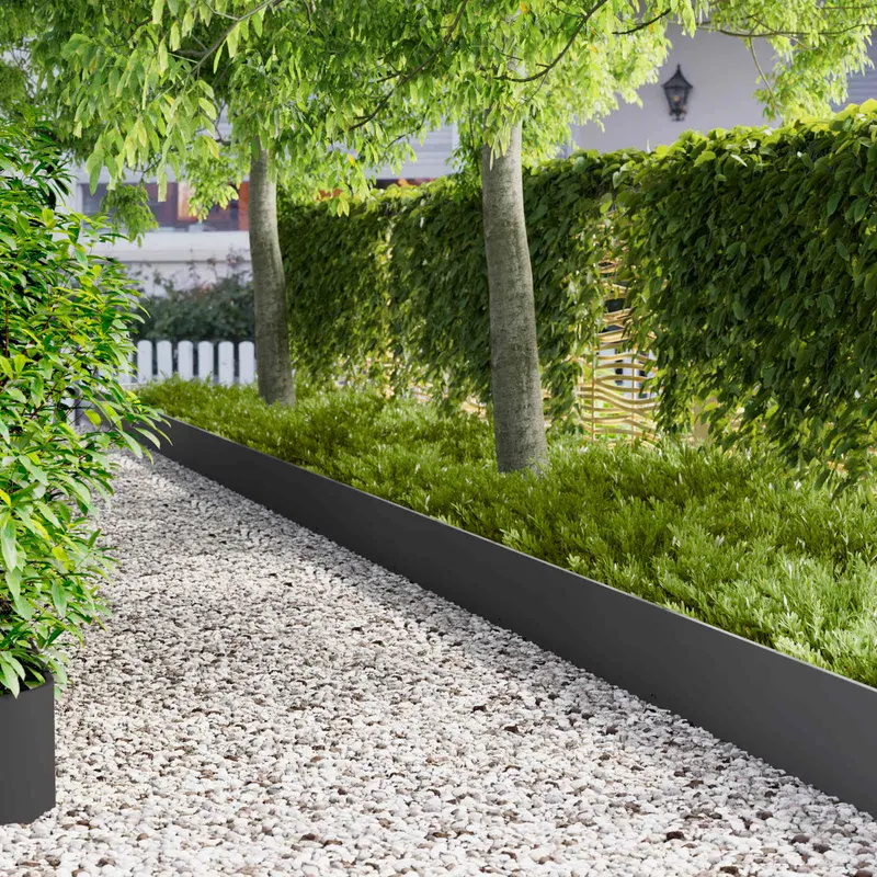 Vidaxl gazonrand met omgebogen bovenkant 10 st 103 x 30 cm staal zwart