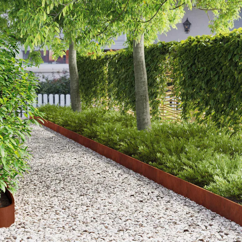 Vidaxl gazonrand met omgebogen bovenkant 10 st 103x15cm staal