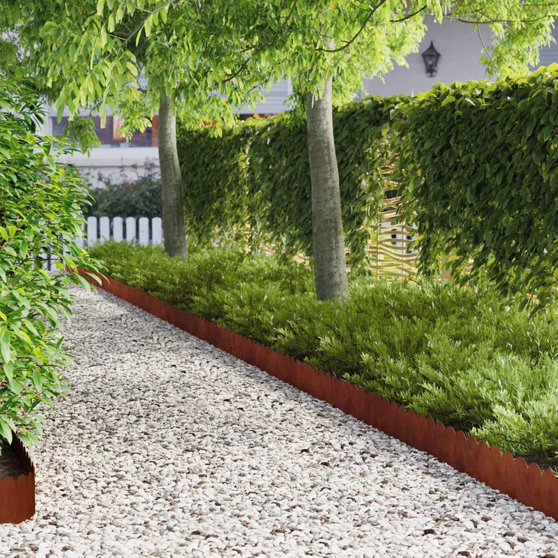 Vidaxl gazonrand scherpe ronde bovenkant 10 st 103x20cm staal