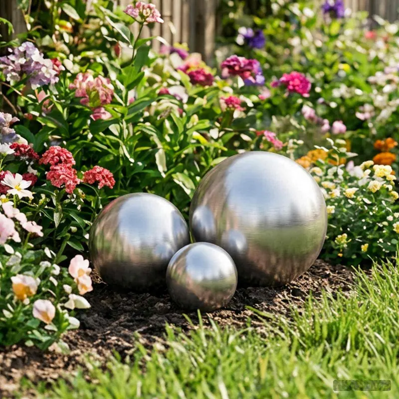 Vidaxl geborstelde bal 3 st ø 20 cm zilver rvs 201