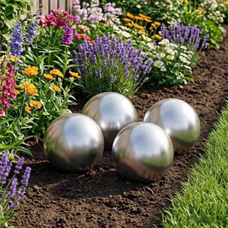 Vidaxl geborstelde bal 4 st ø 10 cm zilver rvs 201