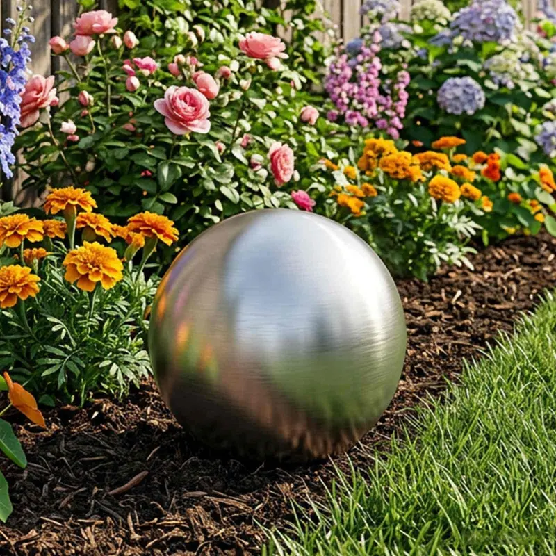 Vidaxl geborstelde bal ø 20 cm zilver rvs 201
