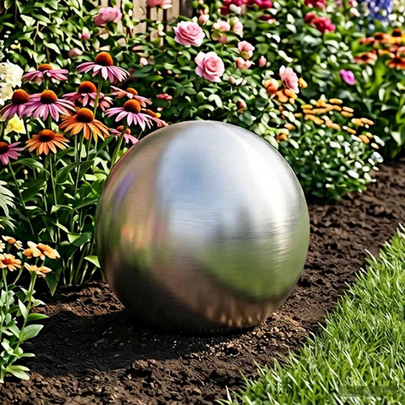Vidaxl geborstelde bal ø 37,5 cm zilver rvs 201