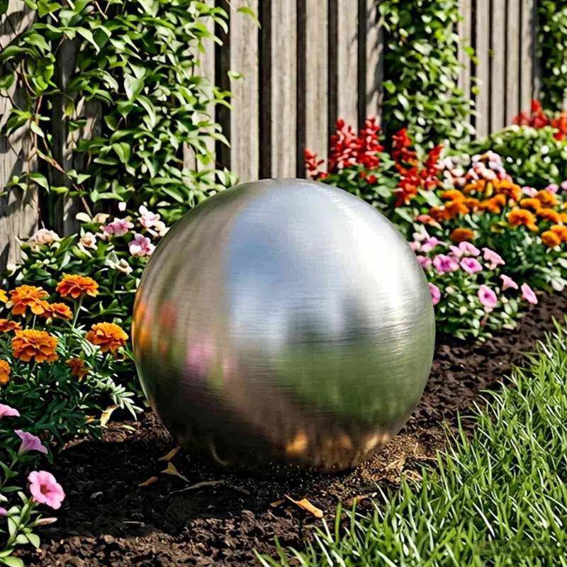 Vidaxl geborstelde bal ø 47 cm zilver rvs 201