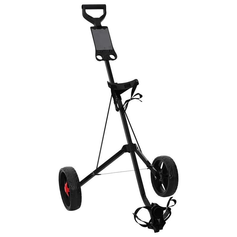 Vidaxl golf trolley zwart ijzer opvouwbaar