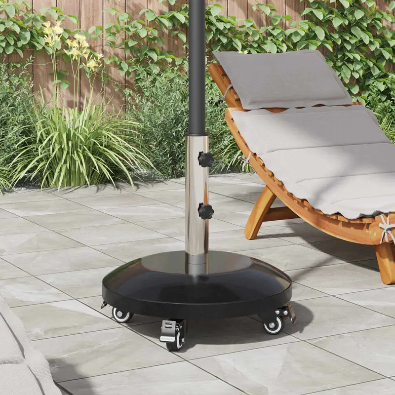 Vidaxl granieten parasolvoet met wielen voor parasolstok van 40-50 mm 29 kg zwart