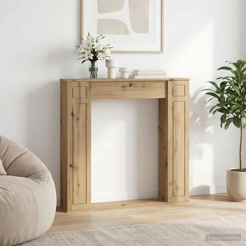Vidaxl haardomlijsting artisanaal eiken 100 x 20 x 100 cm bewerkt hout