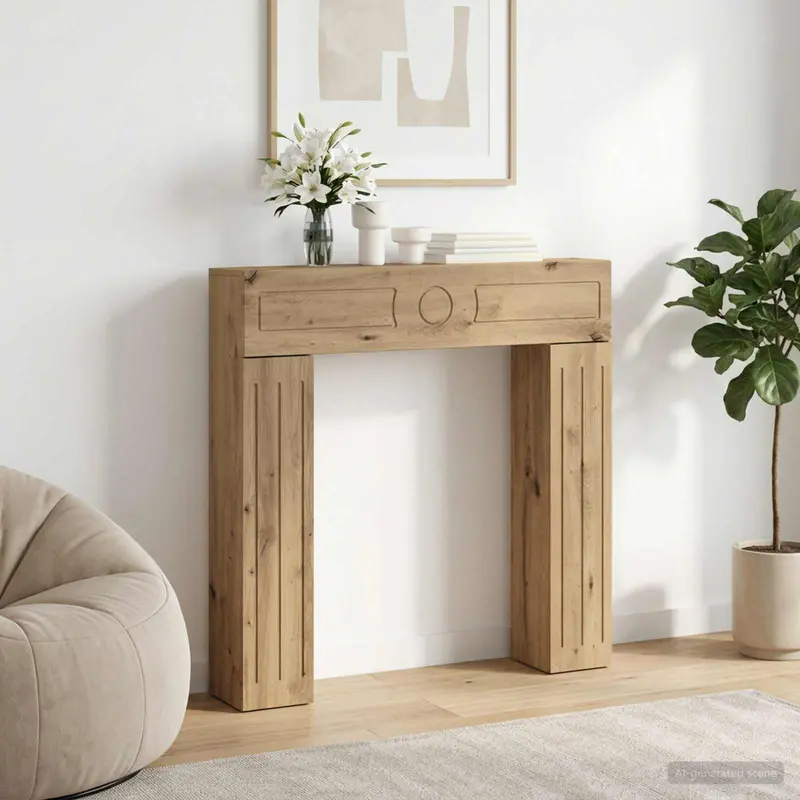 Vidaxl haardomlijsting artisanaal eiken 102 x 18 x 100,5 cm