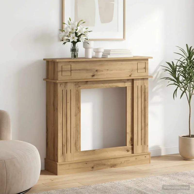 Vidaxl haardomlijsting artisanaal eiken 102 x 26 x 100 cm bewerkt hout