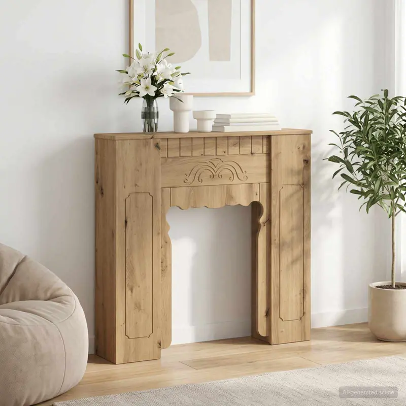 Vidaxl haardomlijsting artisanaal eiken 93 x 20 x 89 cm bewerkt hout