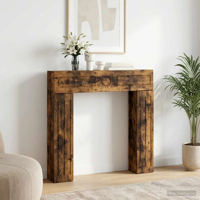 Vidaxl haardomlijsting gerookt eiken 102 x 18 x 100,5 cm bewerkt hout