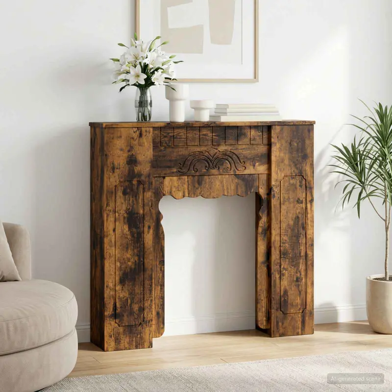 Vidaxl haardomlijsting gerookt eiken 93 x 20 x 89 cm bewerkt hout