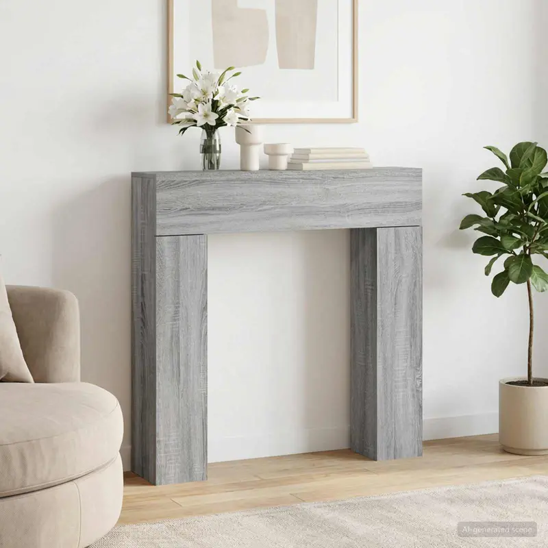 Vidaxl haardomlijsting grijs sonoma 102 x 18 x 100,5 cm bewerkt hout
